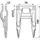 JAG01-0003 Bagnet podwÃ³jny blaszany - System Schumacher Easy Cut II (rozstaw 12mm)-SCH