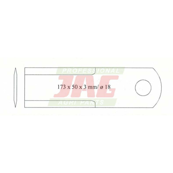 JAG01-0032 NÃ³Å¼ sieczkarni ruchomy gruboÅ›Ä‡ 3mm RADURA