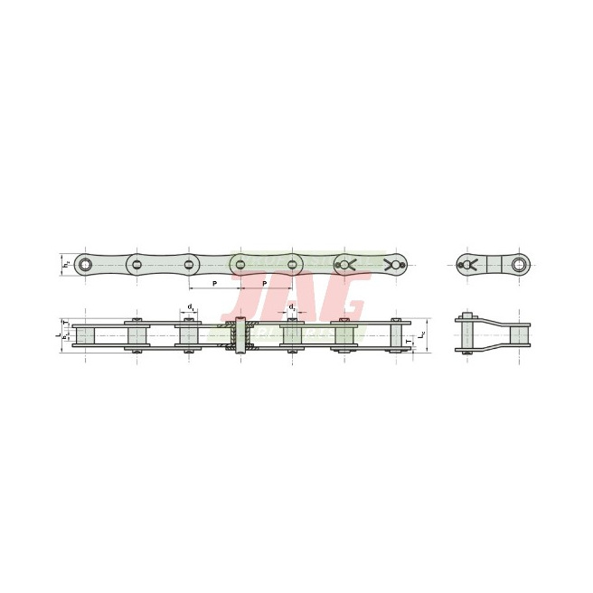 S52/2K1/J2A Łańcuch podajnika pochyłego