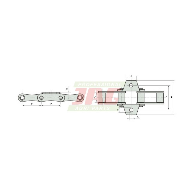 S52/2K1/JA Łańcuch podajnika ROLLON-SOLID