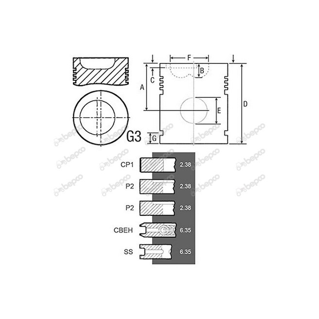 3640442M91 TÅ‚ok + pierÅ›cienie