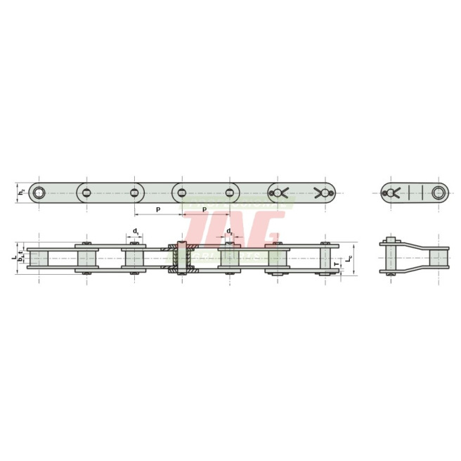 JAG02-0007 ÅaÅ„cuch bez mocowaÅ„ 38.4R ROLLON-SOLID