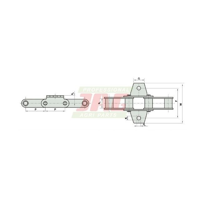 38.4V/2K1/J3A-10.5 ÅaÅ„cuch podajnika sÅ‚omy ROLLON-SOLID