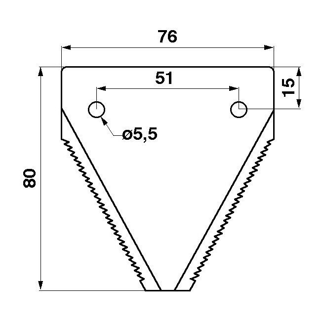 JAG01-0023 NoÅ¼yk kosy dolno nacinany DIN80 RADURA - wycofany z produkcji